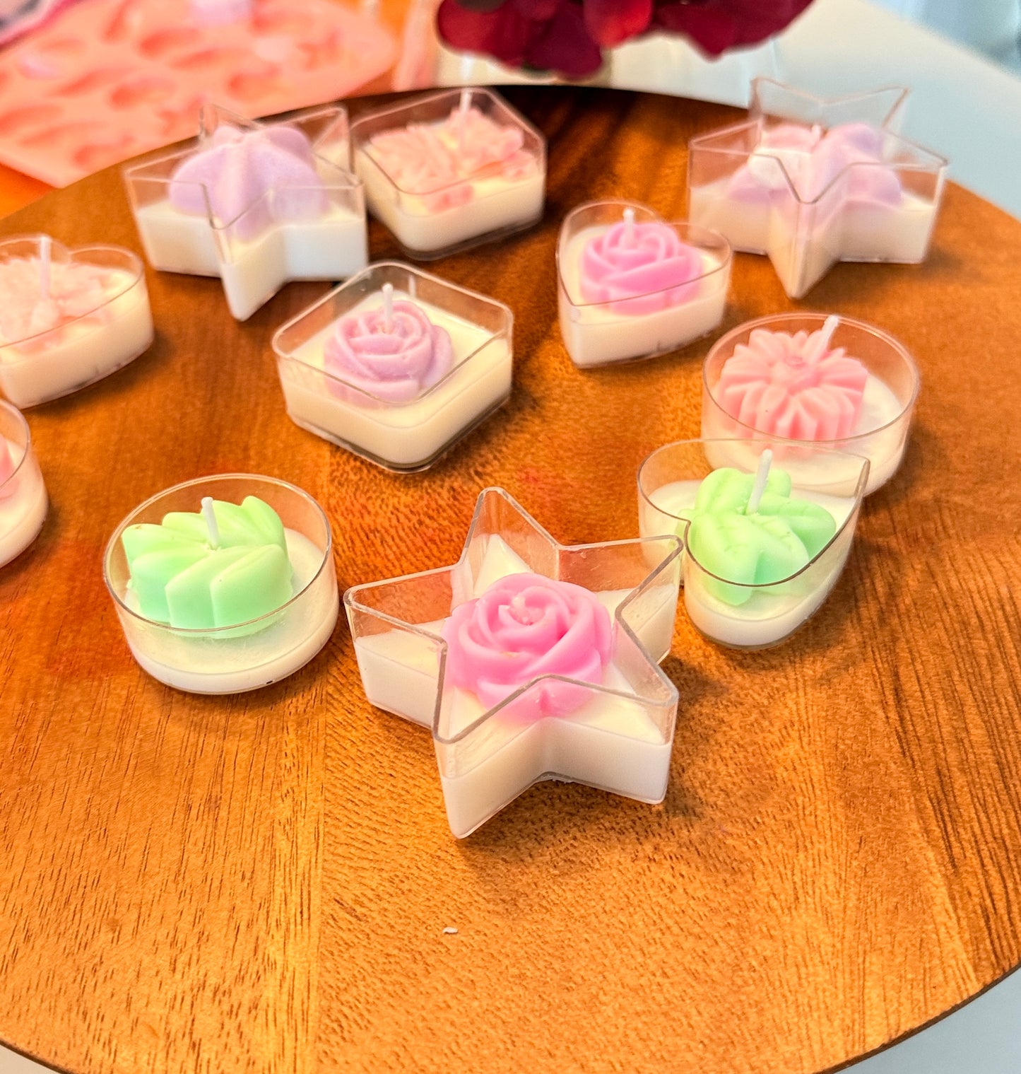 Lueora Set of 10 Custom Tealight Candles | Handmade Soy Wax, Eco-Friendly & Personalised Gift